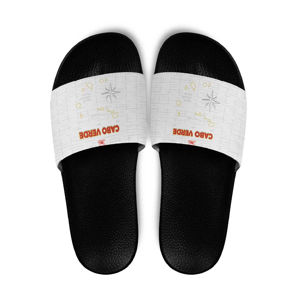 Cape Verde Football Slide Sandals Come On Tubaroes Azuis - White LT15