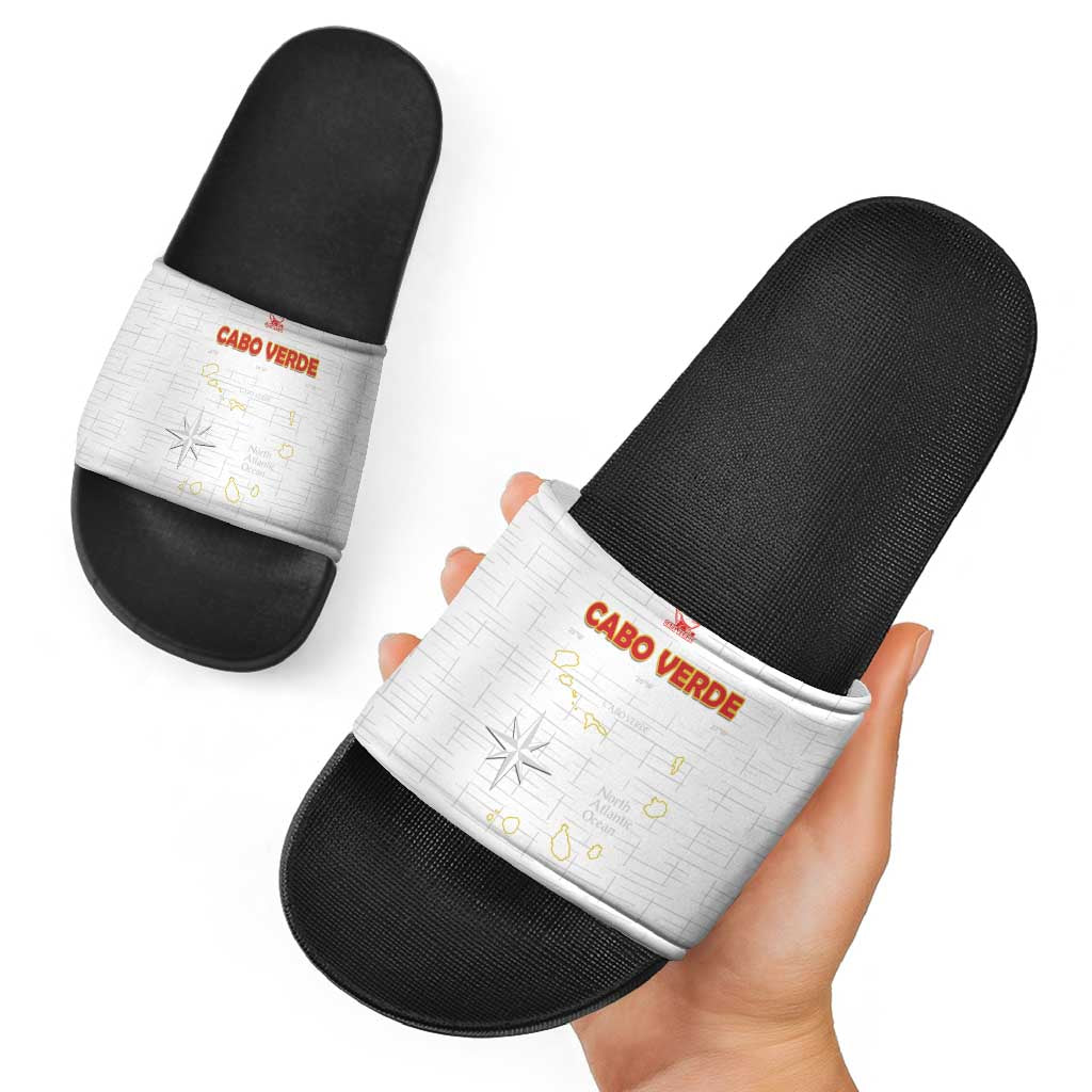 Cape Verde Football Slide Sandals Come On Tubaroes Azuis - White LT15