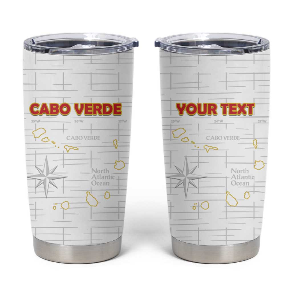 Custom Cabo Verde Football Tumbler Cup Go Tubaroes Azuis Go - White LT15