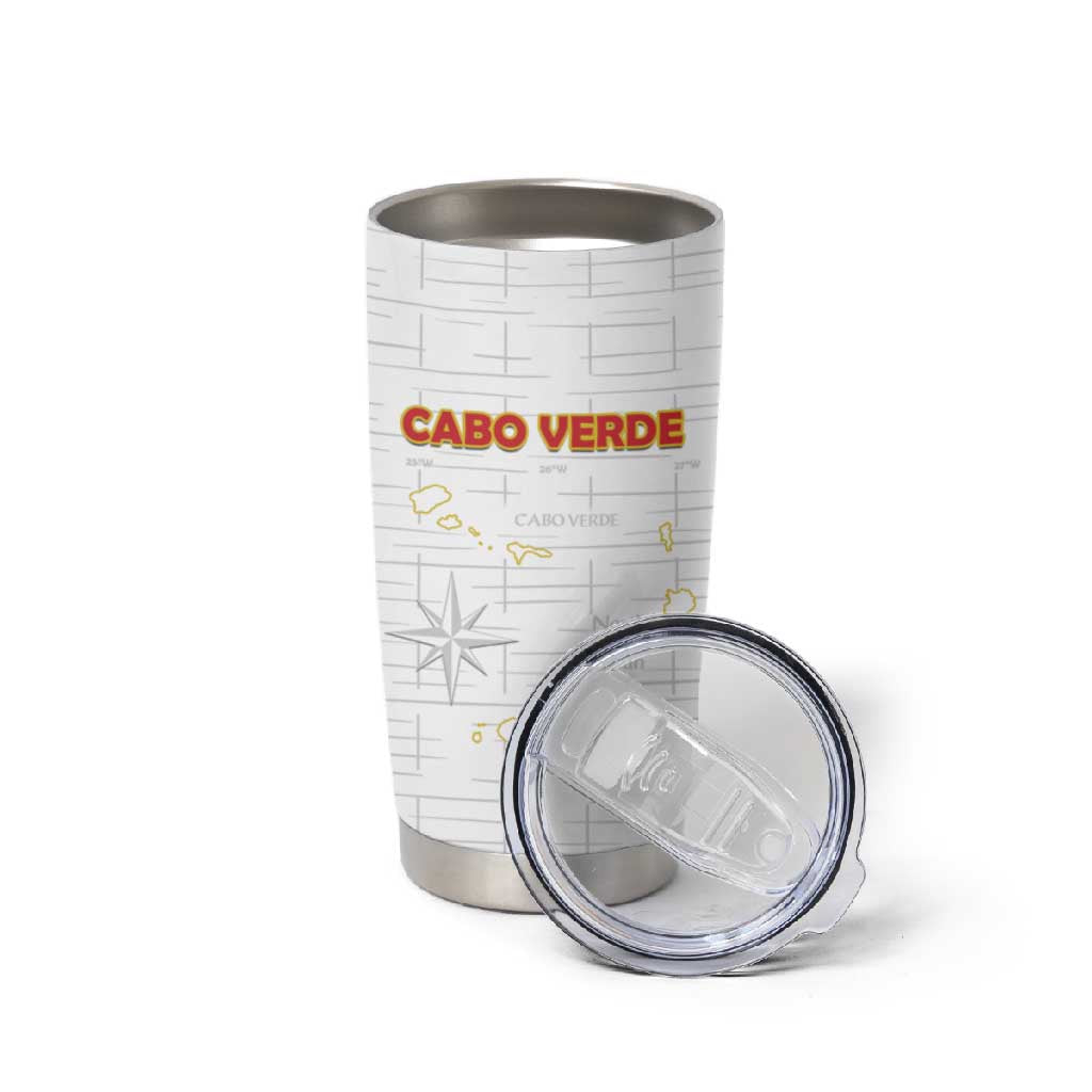 Custom Cabo Verde Football Tumbler Cup Go Tubaroes Azuis Go - White LT15
