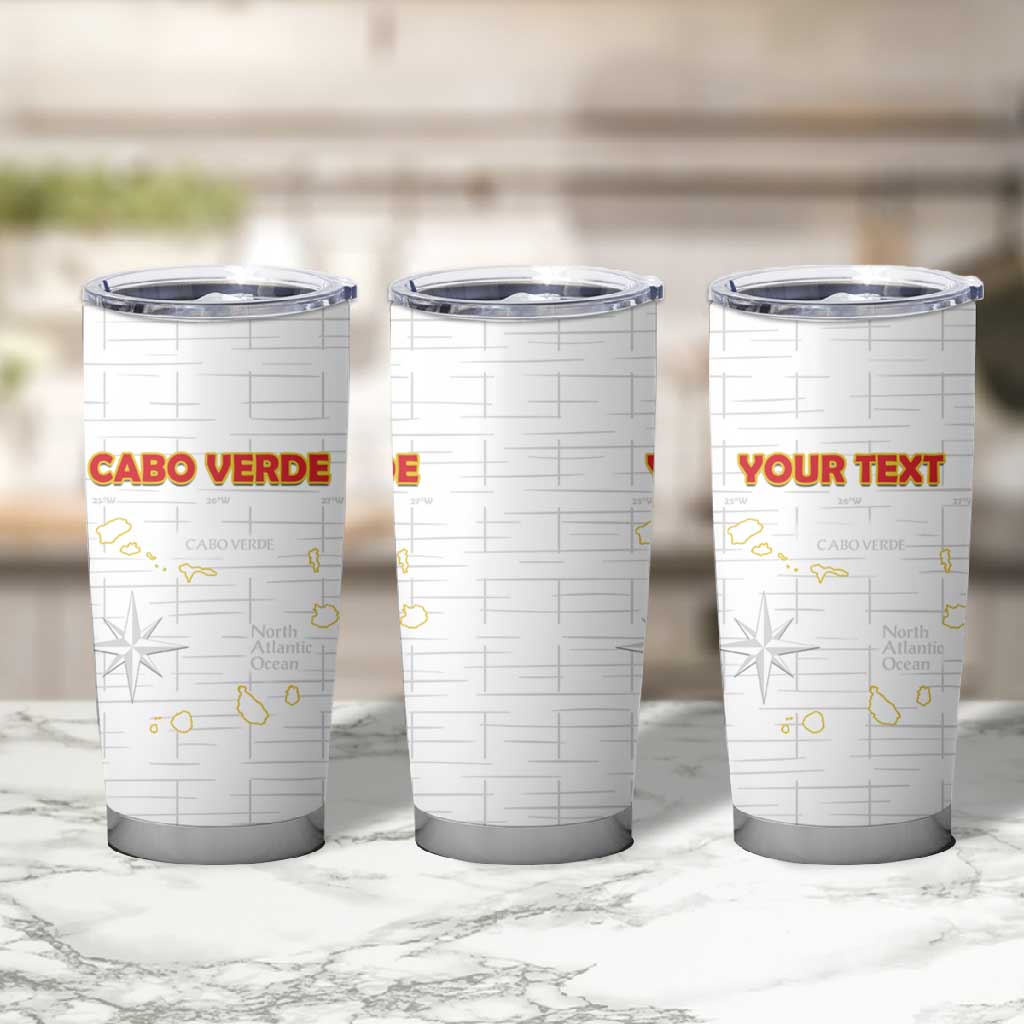 Custom Cabo Verde Football Tumbler Cup Go Tubaroes Azuis Go - White LT15