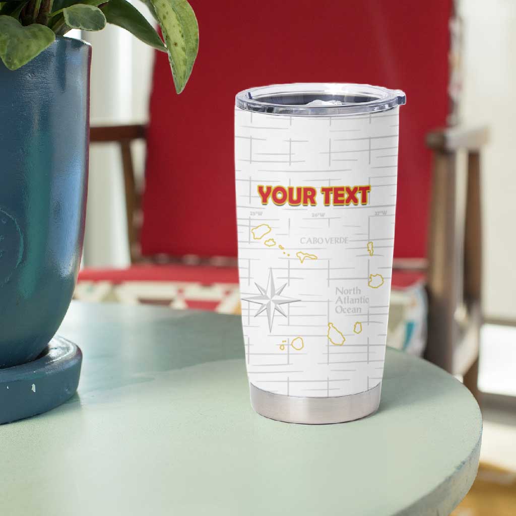 Custom Cabo Verde Football Tumbler Cup Go Tubaroes Azuis Go - White LT15