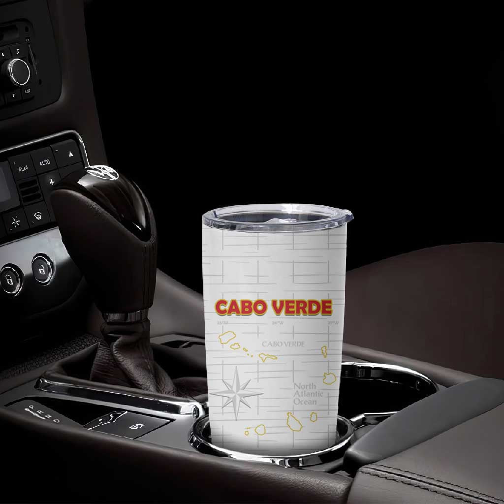 Custom Cabo Verde Football Tumbler Cup Go Tubaroes Azuis Go - White LT15