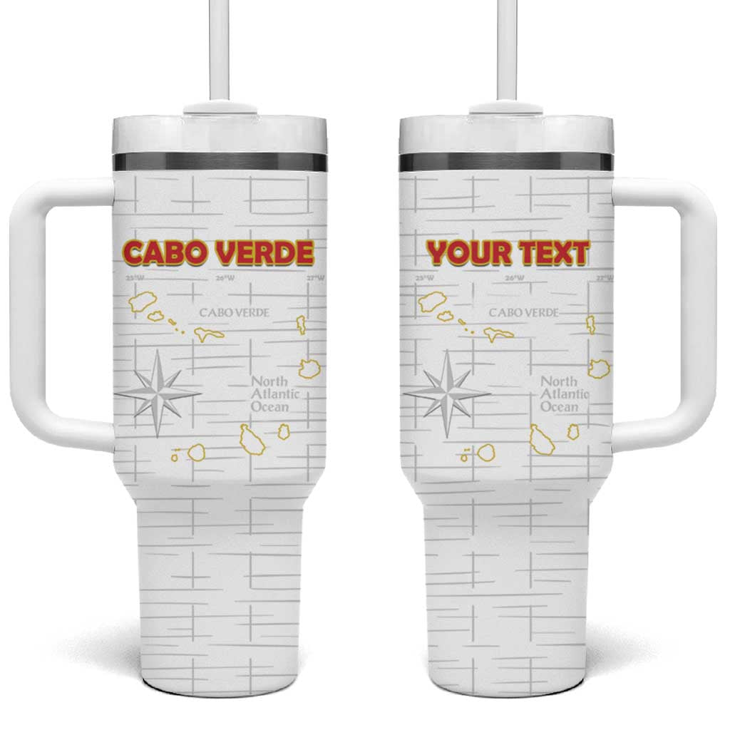 Custom Cabo Verde Football Tumbler With Handle Go Tubaroes Azuis Go - White LT15