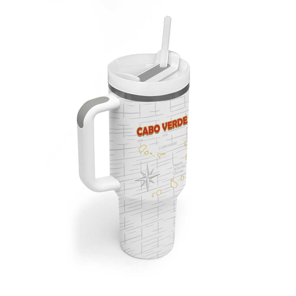 Custom Cabo Verde Football Tumbler With Handle Go Tubaroes Azuis Go - White LT15
