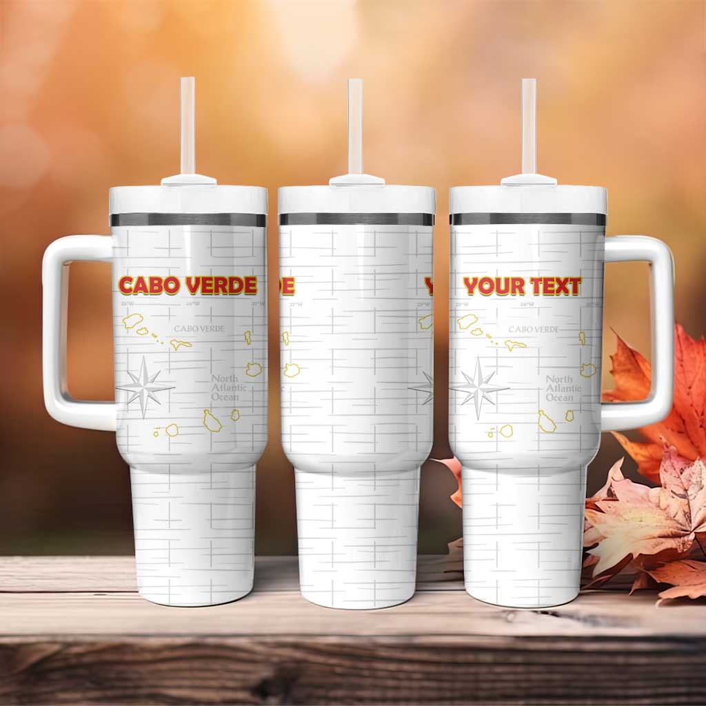 Custom Cabo Verde Football Tumbler With Handle Go Tubaroes Azuis Go - White LT15