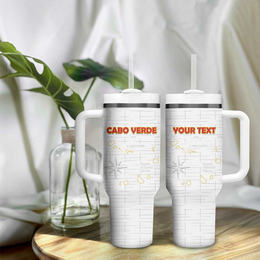 Custom Cabo Verde Football Tumbler With Handle Go Tubaroes Azuis Go - White LT15