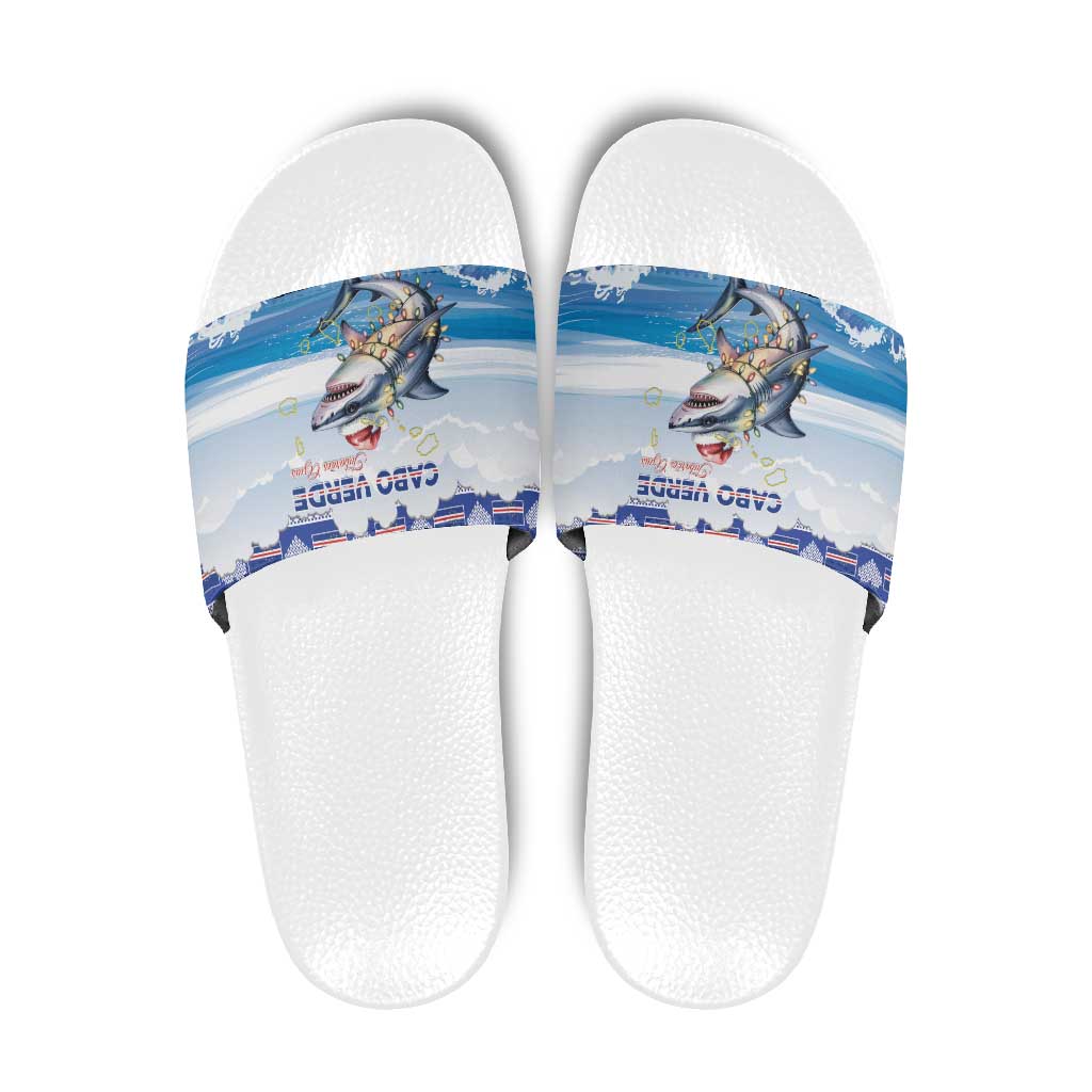 Cape Verde Football Christmas Slide Sandals Feliz Natal Tubaroes Azuis LT15