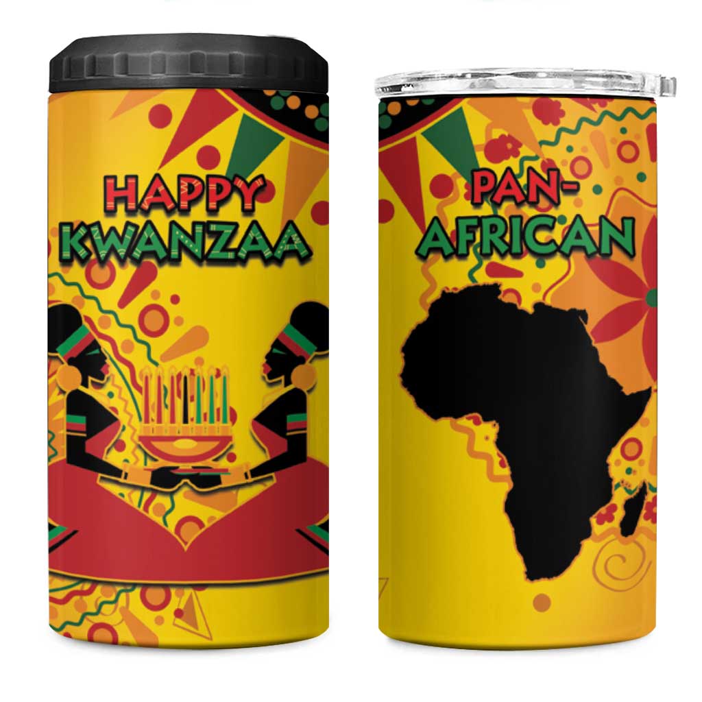 Afro-Americans Kwanzaa 4 in 1 Can Cooler Tumbler African Pattern LT15