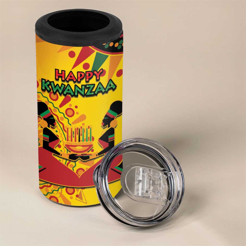 Afro-Americans Kwanzaa 4 in 1 Can Cooler Tumbler African Pattern LT15
