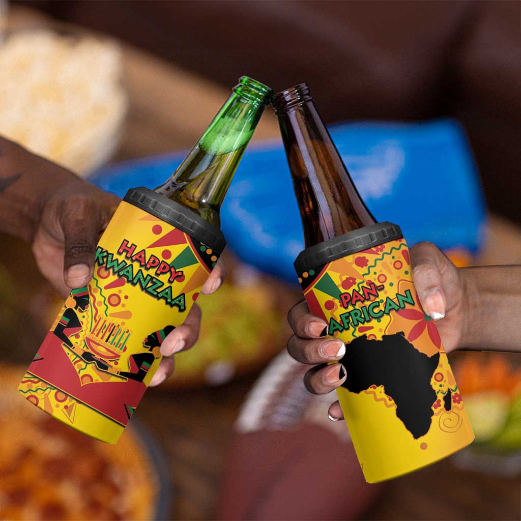 Afro-Americans Kwanzaa 4 in 1 Can Cooler Tumbler African Pattern LT15