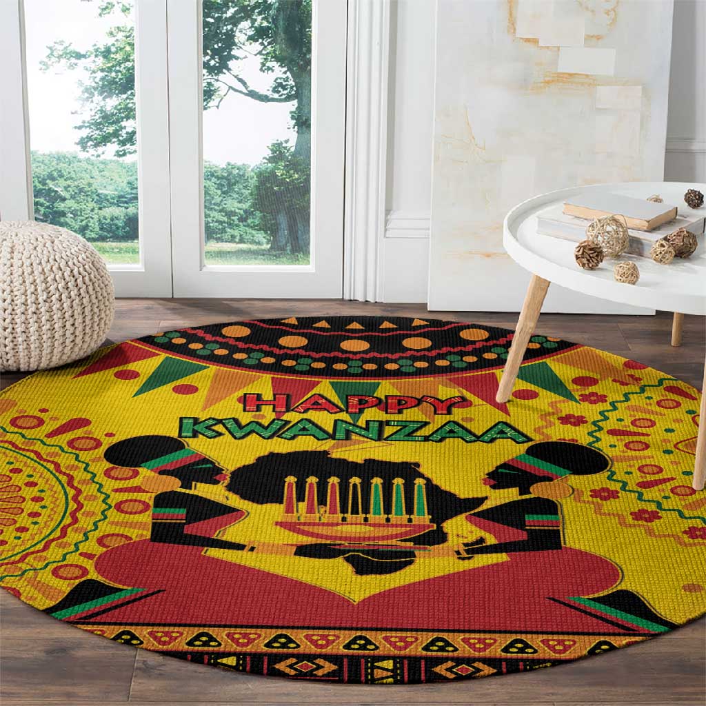 Afro-Americans Kwanzaa Round Carpet African Pattern LT15