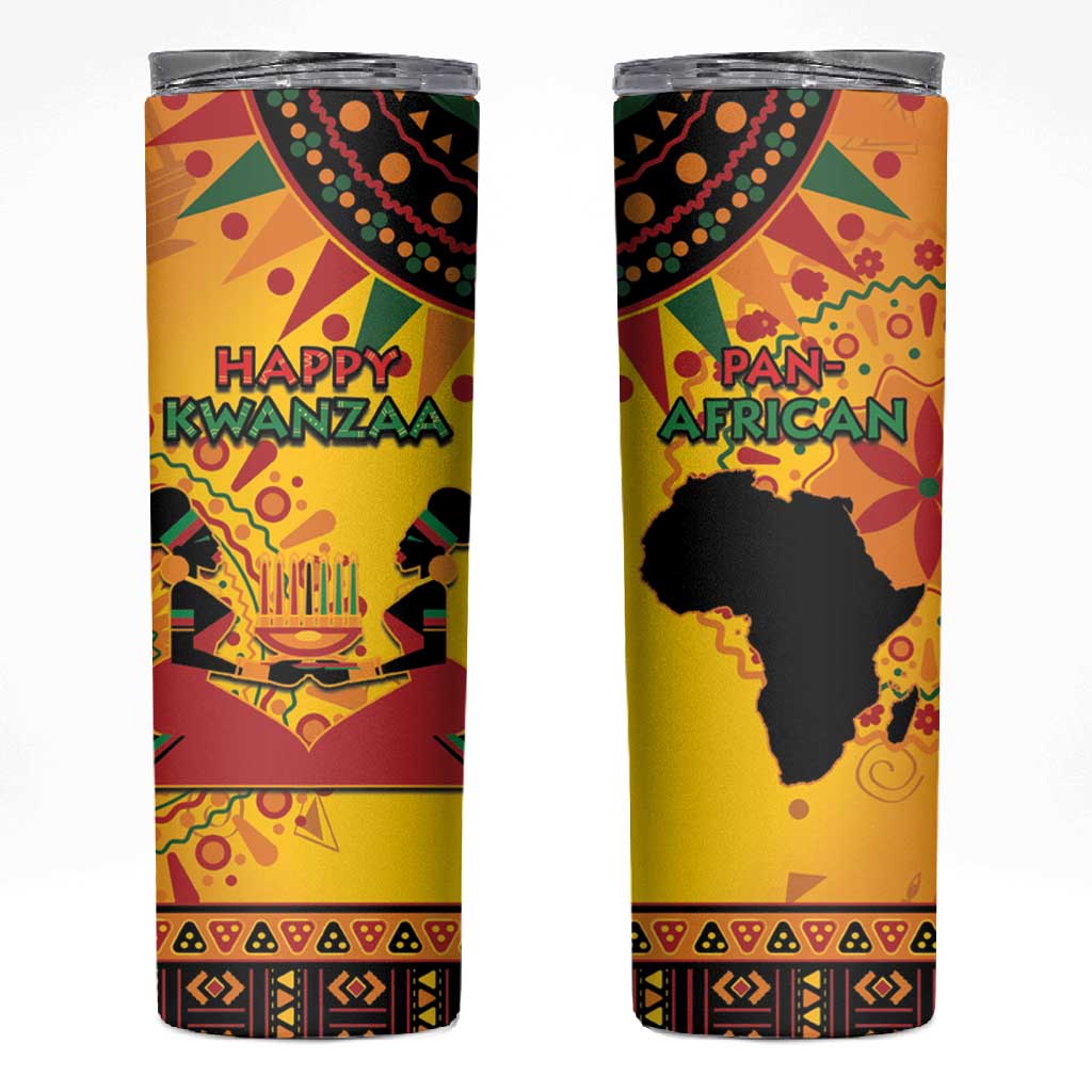 Afro-Americans Kwanzaa Skinny Tumbler African Pattern LT15