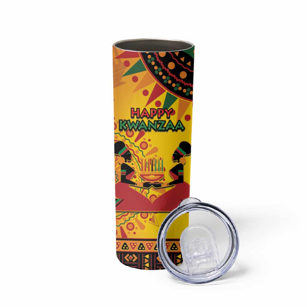 Afro-Americans Kwanzaa Skinny Tumbler African Pattern LT15