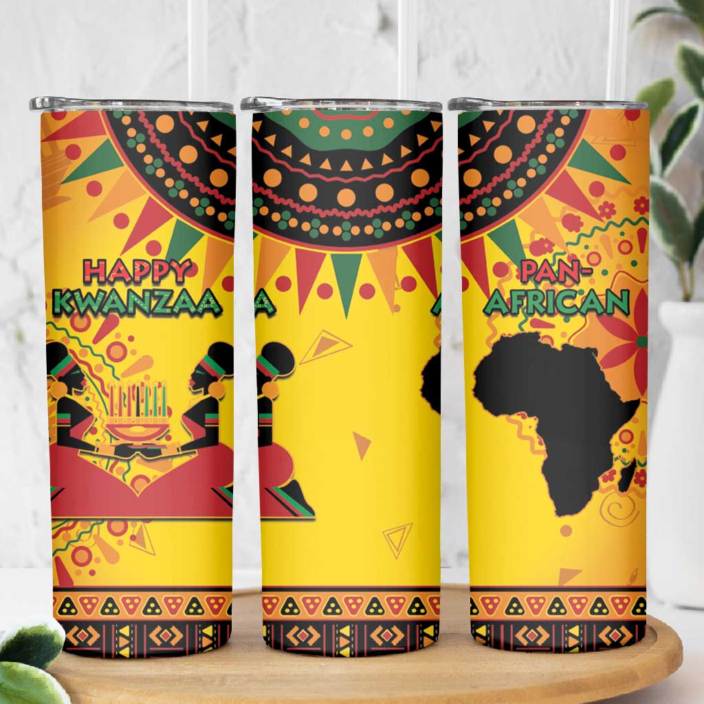 Afro-Americans Kwanzaa Skinny Tumbler African Pattern LT15