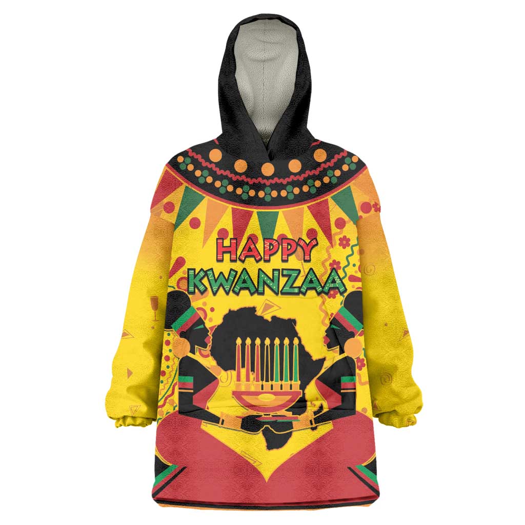 Afro-Americans Kwanzaa Wearable Blanket Hoodie African Pattern LT15