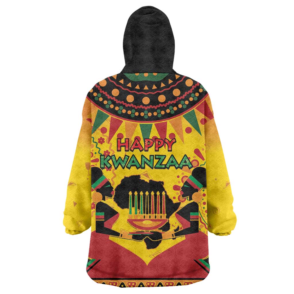 Afro-Americans Kwanzaa Wearable Blanket Hoodie African Pattern LT15