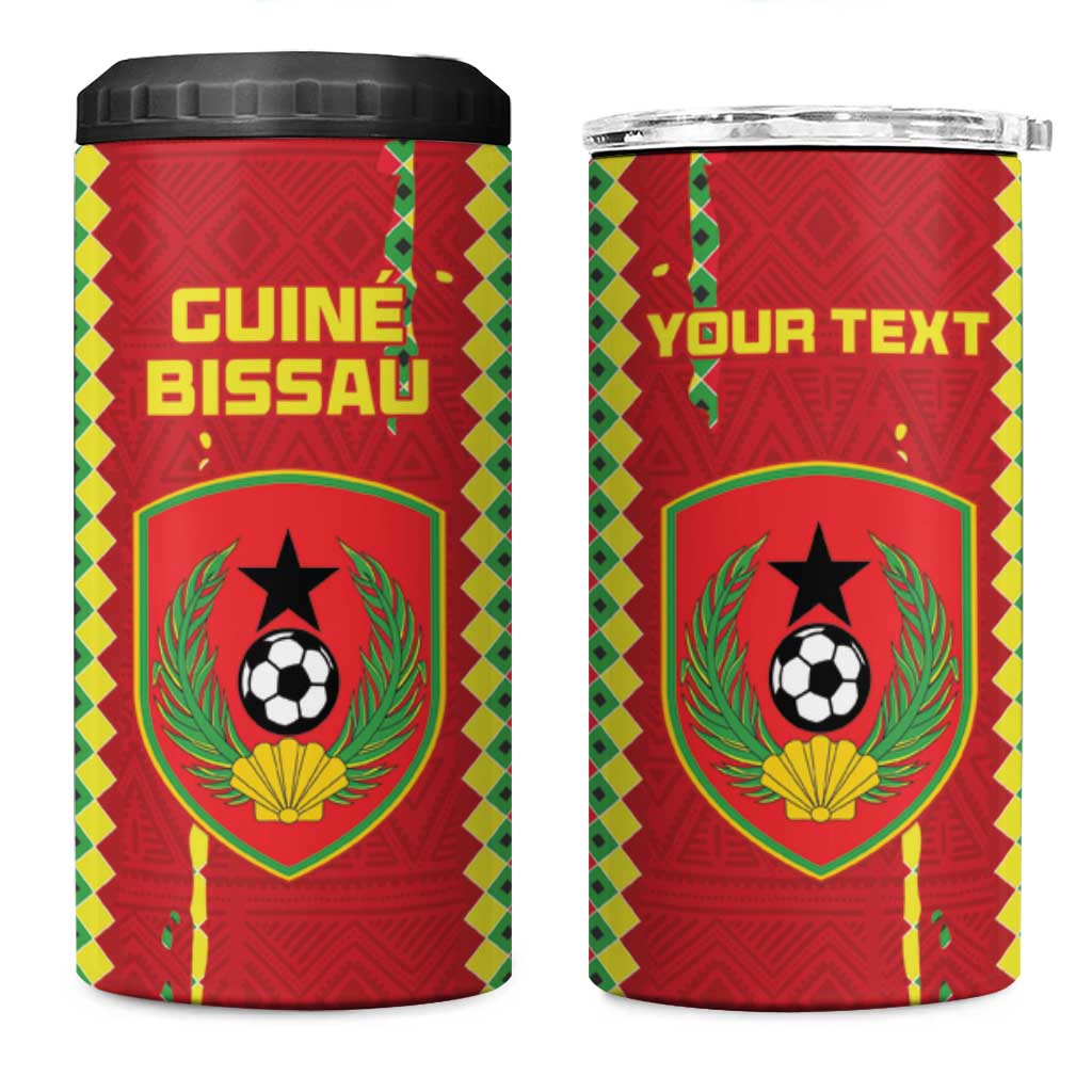 Custom Guinea Bissau Football 4 in 1 Can Cooler Tumbler Go Djurtus - African Pattern LT15