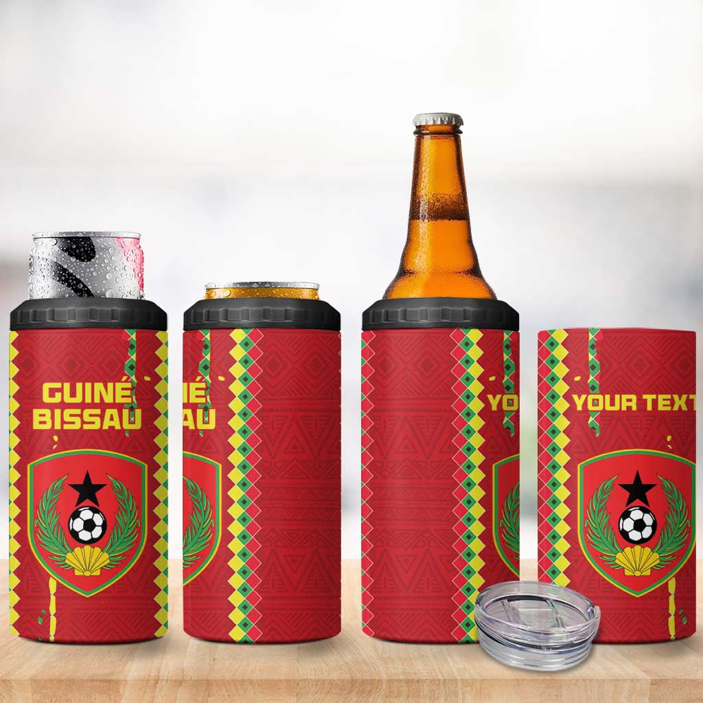 Custom Guinea Bissau Football 4 in 1 Can Cooler Tumbler Go Djurtus - African Pattern LT15
