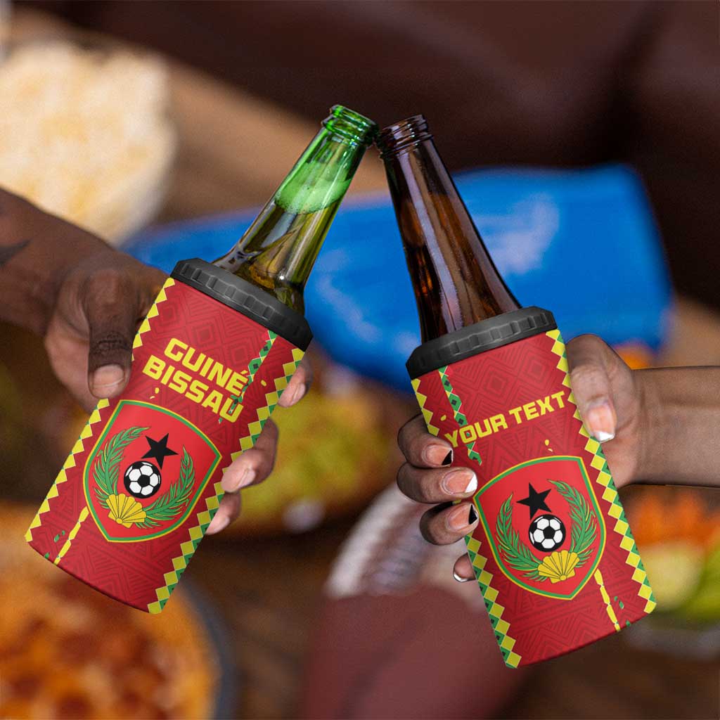Custom Guinea Bissau Football 4 in 1 Can Cooler Tumbler Go Djurtus - African Pattern LT15