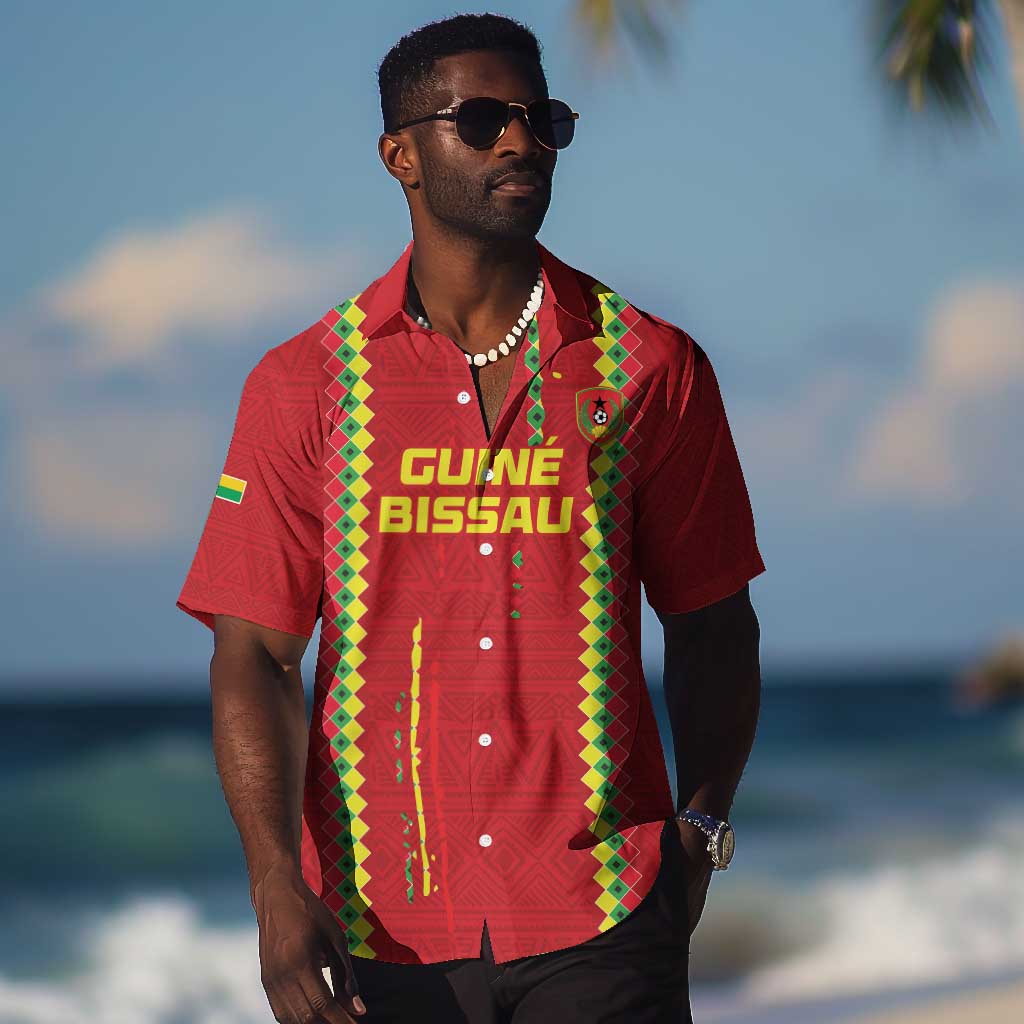 Custom Guinea Bissau Football Hawaiian Shirt Go Djurtus - African Pattern LT15