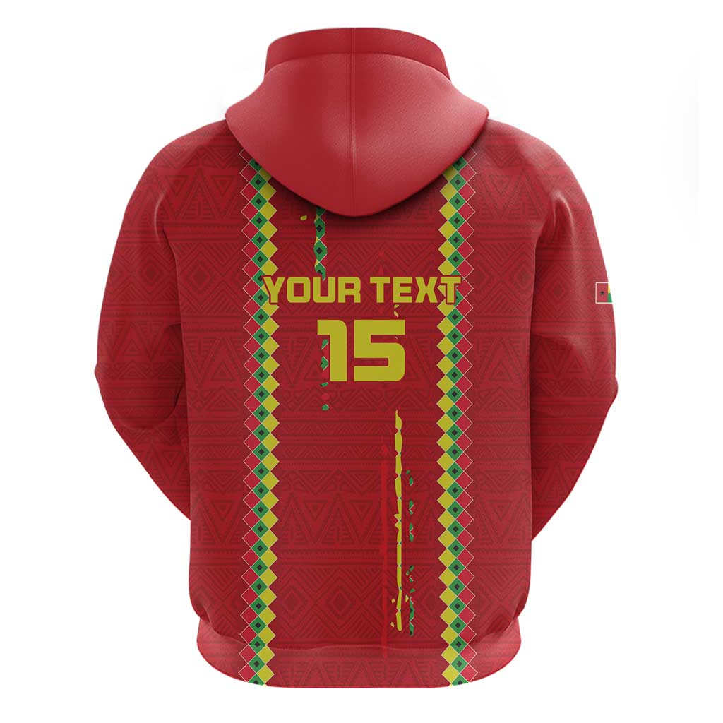 Custom Guinea Bissau Football Hoodie Go Djurtus - Red Ver LT15