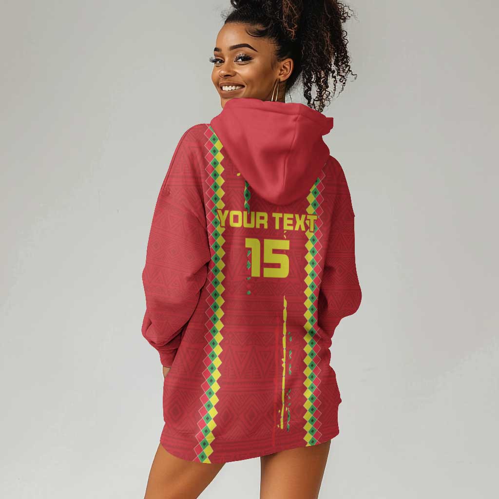Custom Guinea Bissau Football Hoodie Dress Go Djurtus - African Pattern LT15