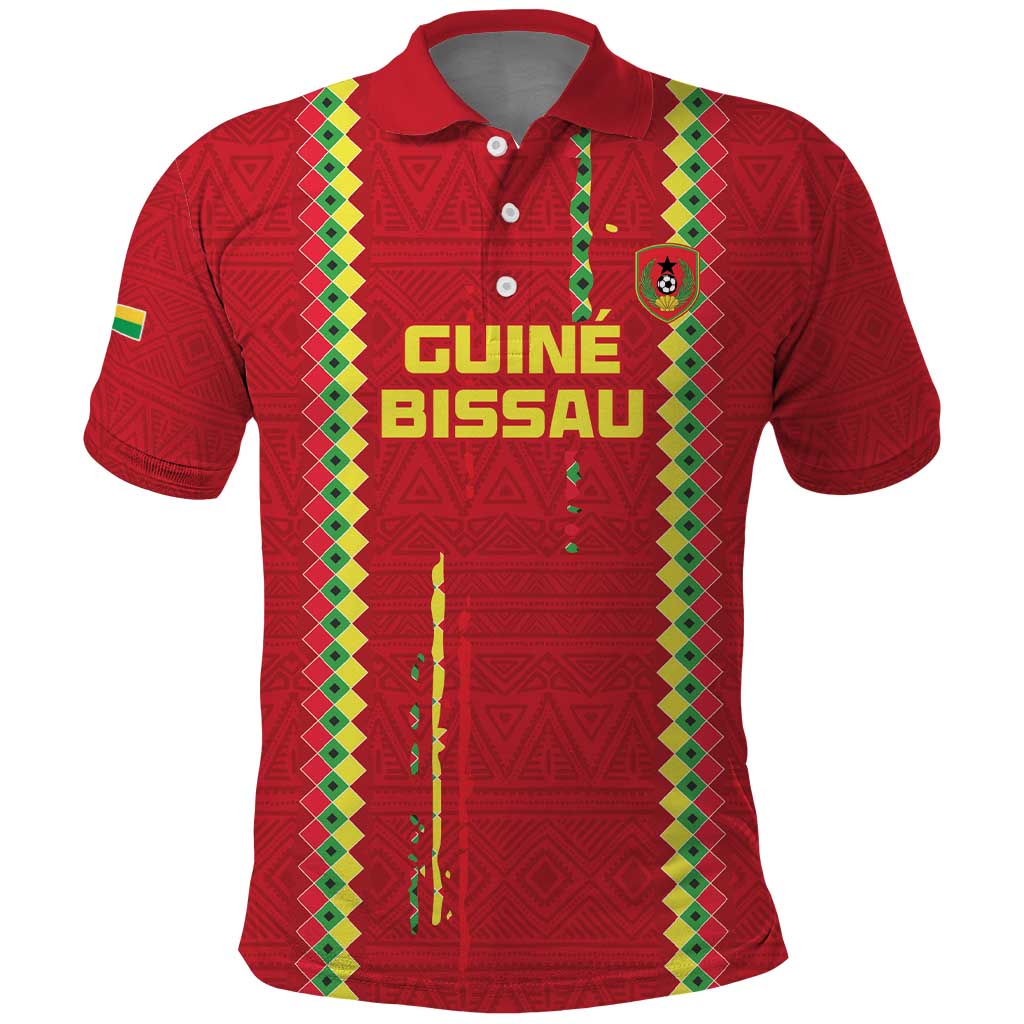 Custom Guinea Bissau Football Polo Shirt Go Djurtus - Red Ver LT15