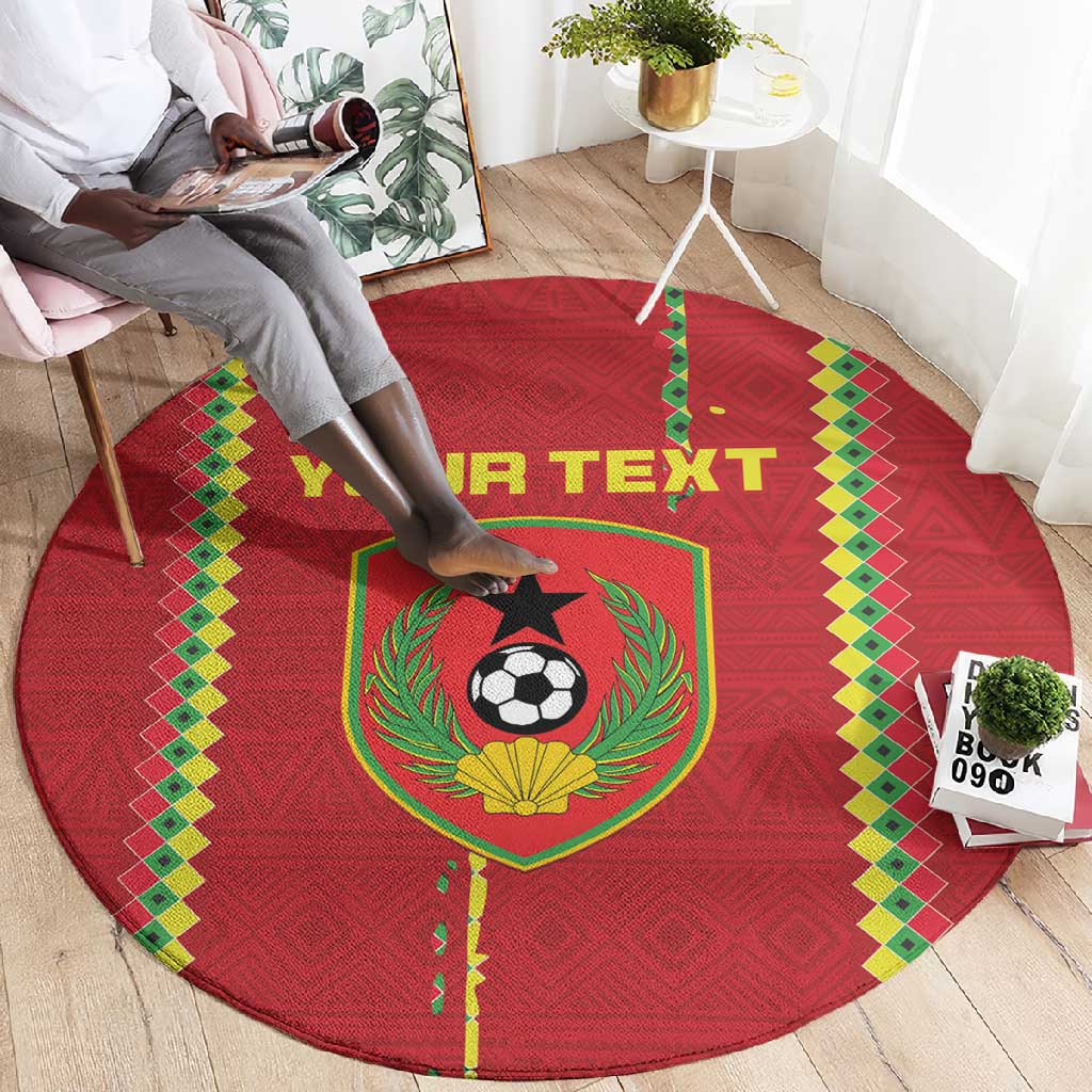 Custom Guinea Bissau Football Round Carpet Go Djurtus - African Pattern LT15
