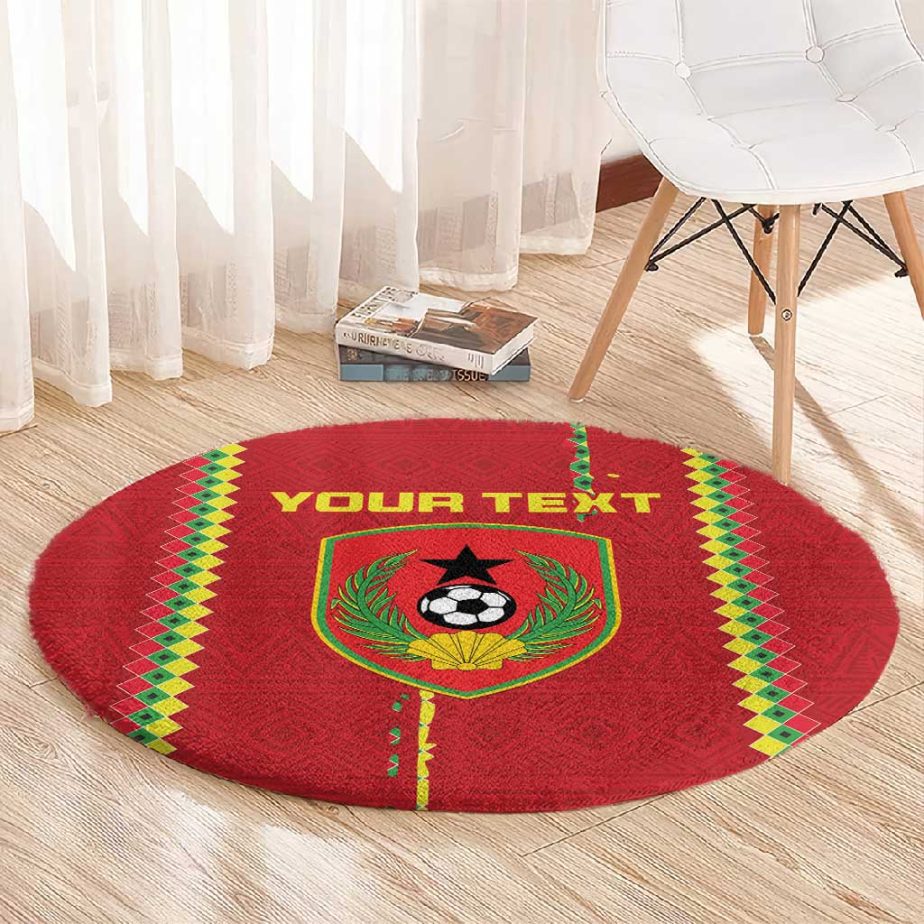 Custom Guinea Bissau Football Round Carpet Go Djurtus - African Pattern LT15