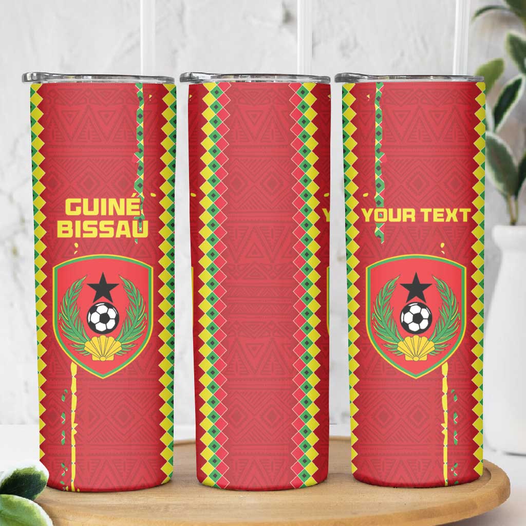Custom Guinea Bissau Football Skinny Tumbler Go Djurtus - African Pattern LT15