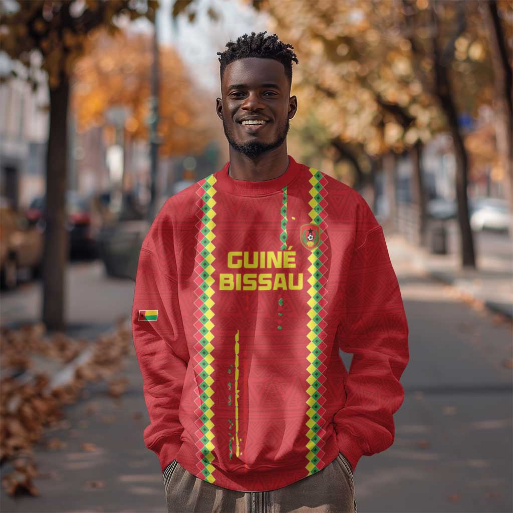 Custom Guinea Bissau Football Sweatshirt Go Djurtus - African Pattern LT15