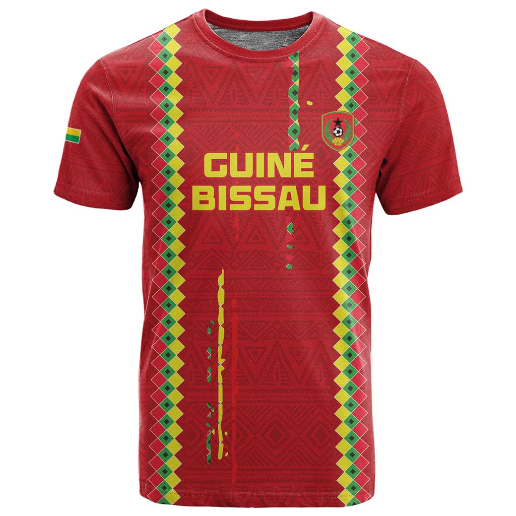 Custom Guinea Bissau Football T shirt Go Djurtus - African Pattern LT15