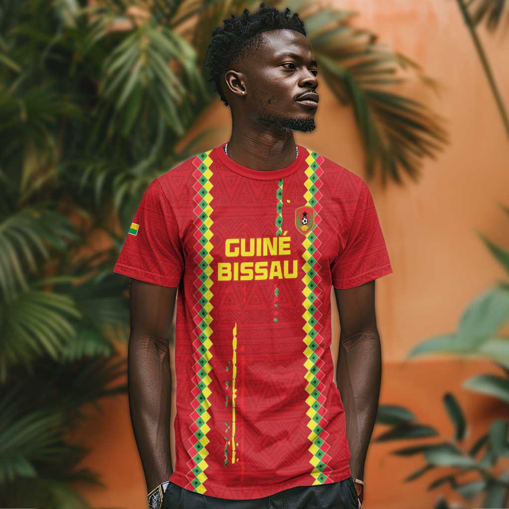 Custom Guinea Bissau Football T shirt Go Djurtus - African Pattern LT15