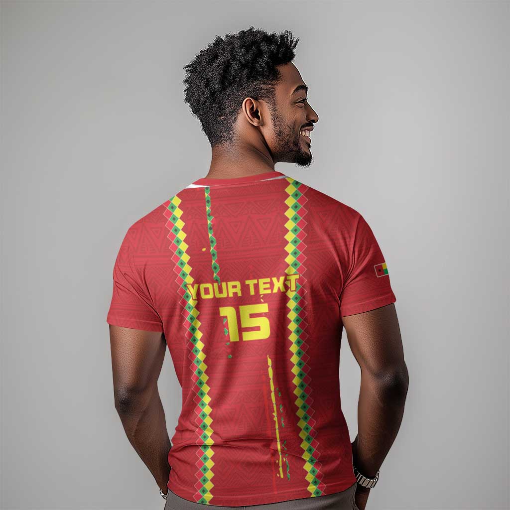 Custom Guinea Bissau Football T shirt Go Djurtus - African Pattern LT15
