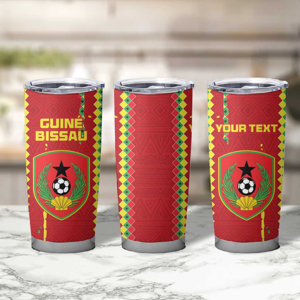 Custom Guinea Bissau Football Tumbler Cup Go Djurtus - African Pattern LT15