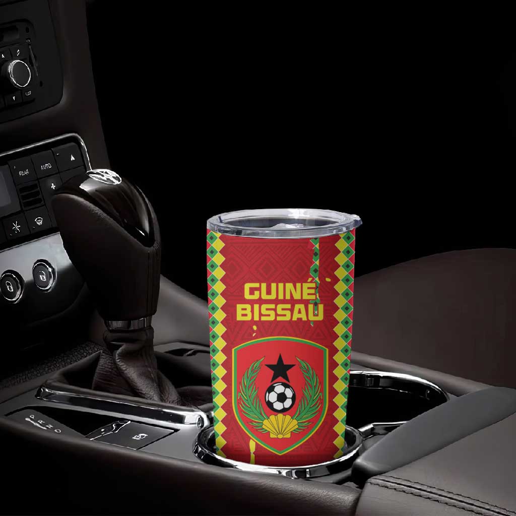 Custom Guinea Bissau Football Tumbler Cup Go Djurtus - African Pattern LT15