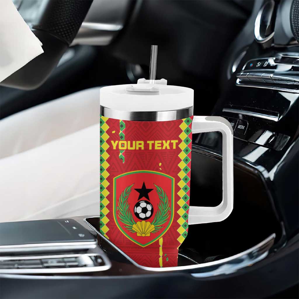 Custom Guinea Bissau Football Tumbler With Handle Go Djurtus - African Pattern LT15