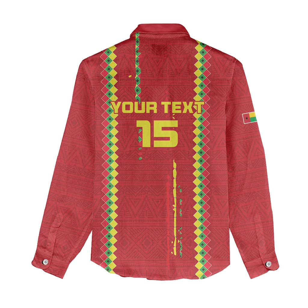 Custom Guinea Bissau Football Women Casual Shirt Go Djurtus - African Pattern LT15
