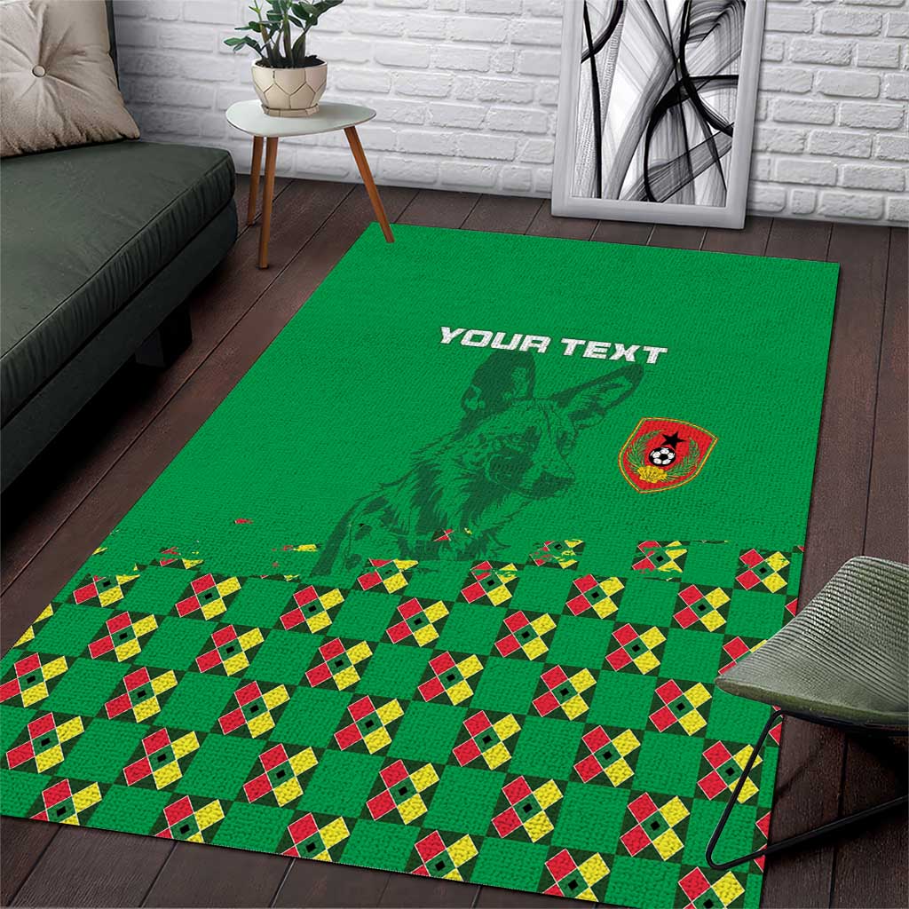 Custom Guinea Bissau Football Area Rug African Wild Dog - Go Djurtus LT15
