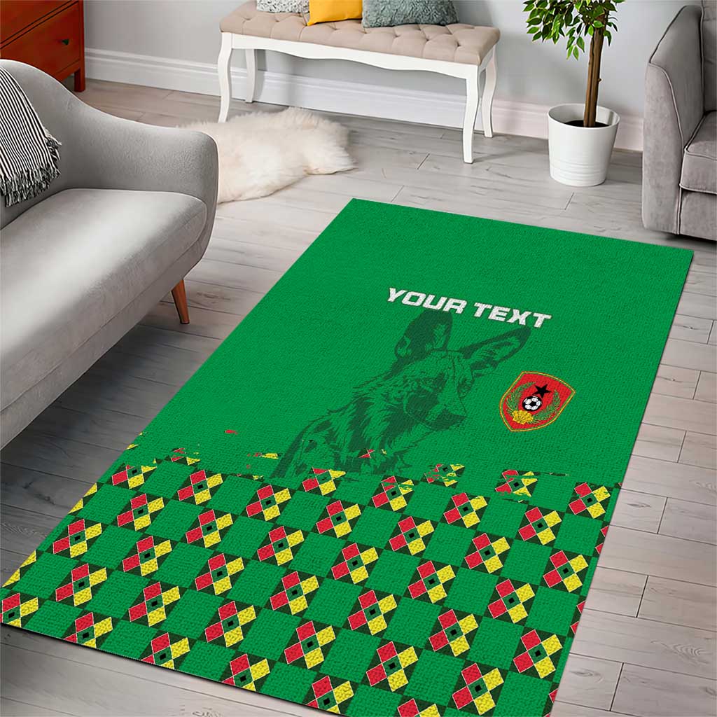 Custom Guinea Bissau Football Area Rug African Wild Dog - Go Djurtus LT15