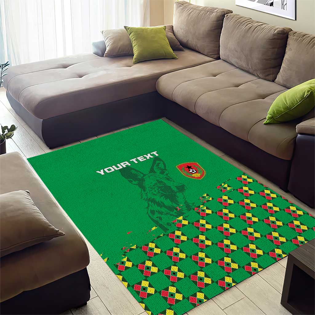 Custom Guinea Bissau Football Area Rug African Wild Dog - Go Djurtus LT15