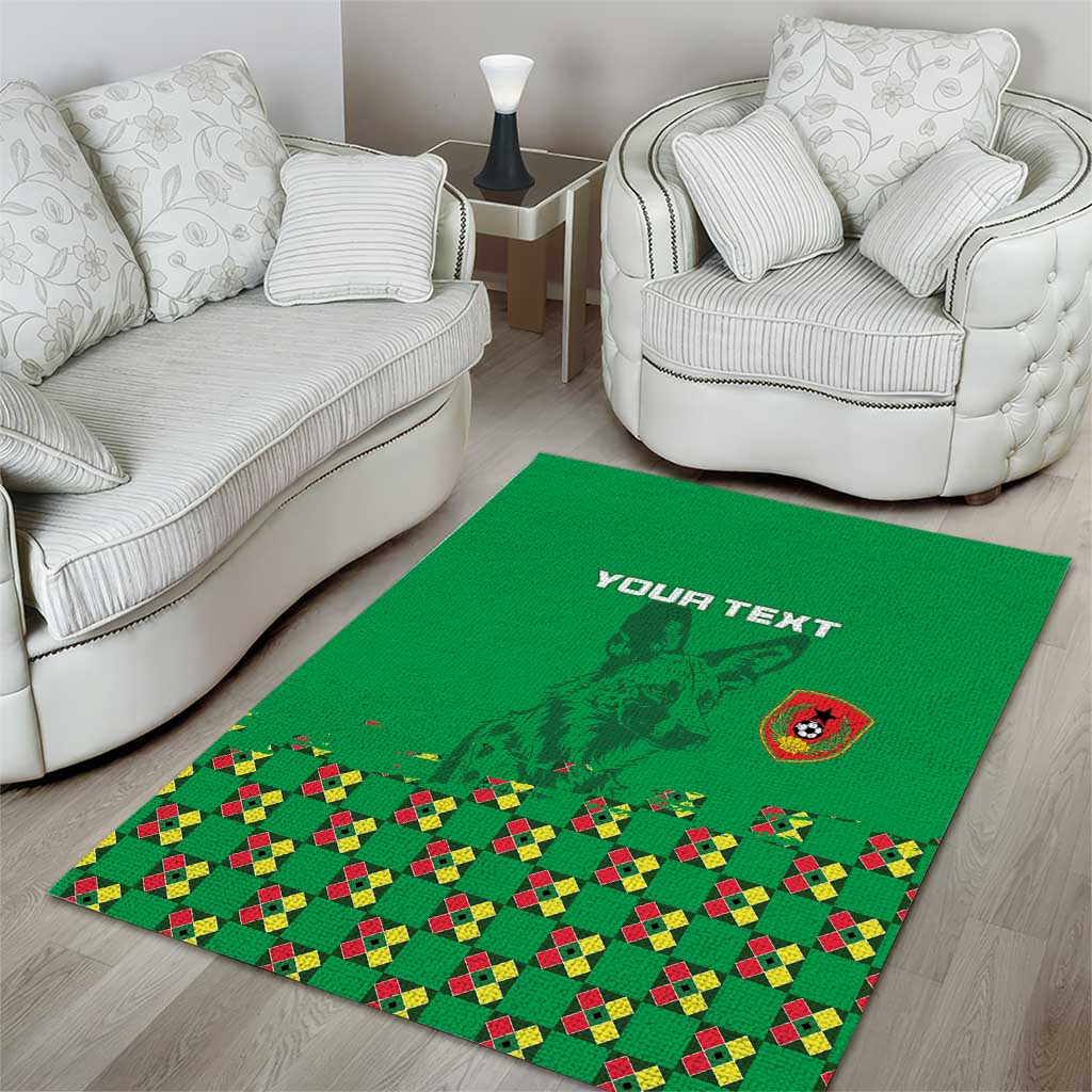Custom Guinea Bissau Football Area Rug African Wild Dog - Go Djurtus LT15