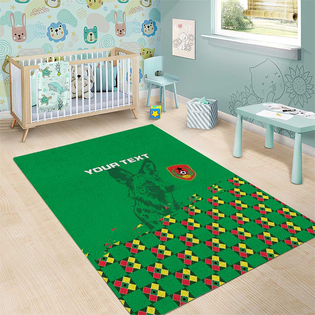 Custom Guinea Bissau Football Area Rug African Wild Dog - Go Djurtus LT15