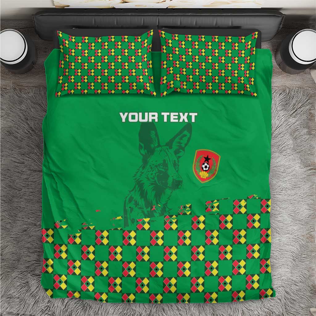 Custom Guinea Bissau Football Bedding Set African Wild Dog - Go Djurtus LT15