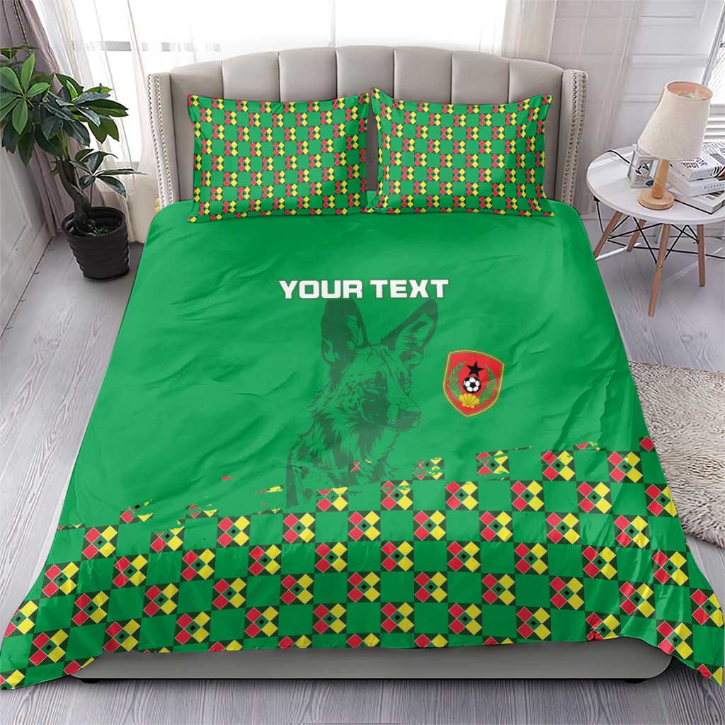 Custom Guinea Bissau Football Bedding Set African Wild Dog - Go Djurtus LT15