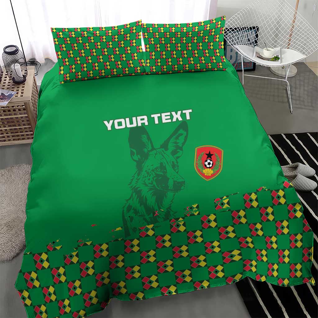 Custom Guinea Bissau Football Bedding Set African Wild Dog - Go Djurtus LT15