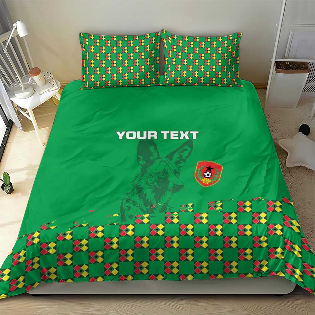 Custom Guinea Bissau Football Bedding Set African Wild Dog - Go Djurtus LT15