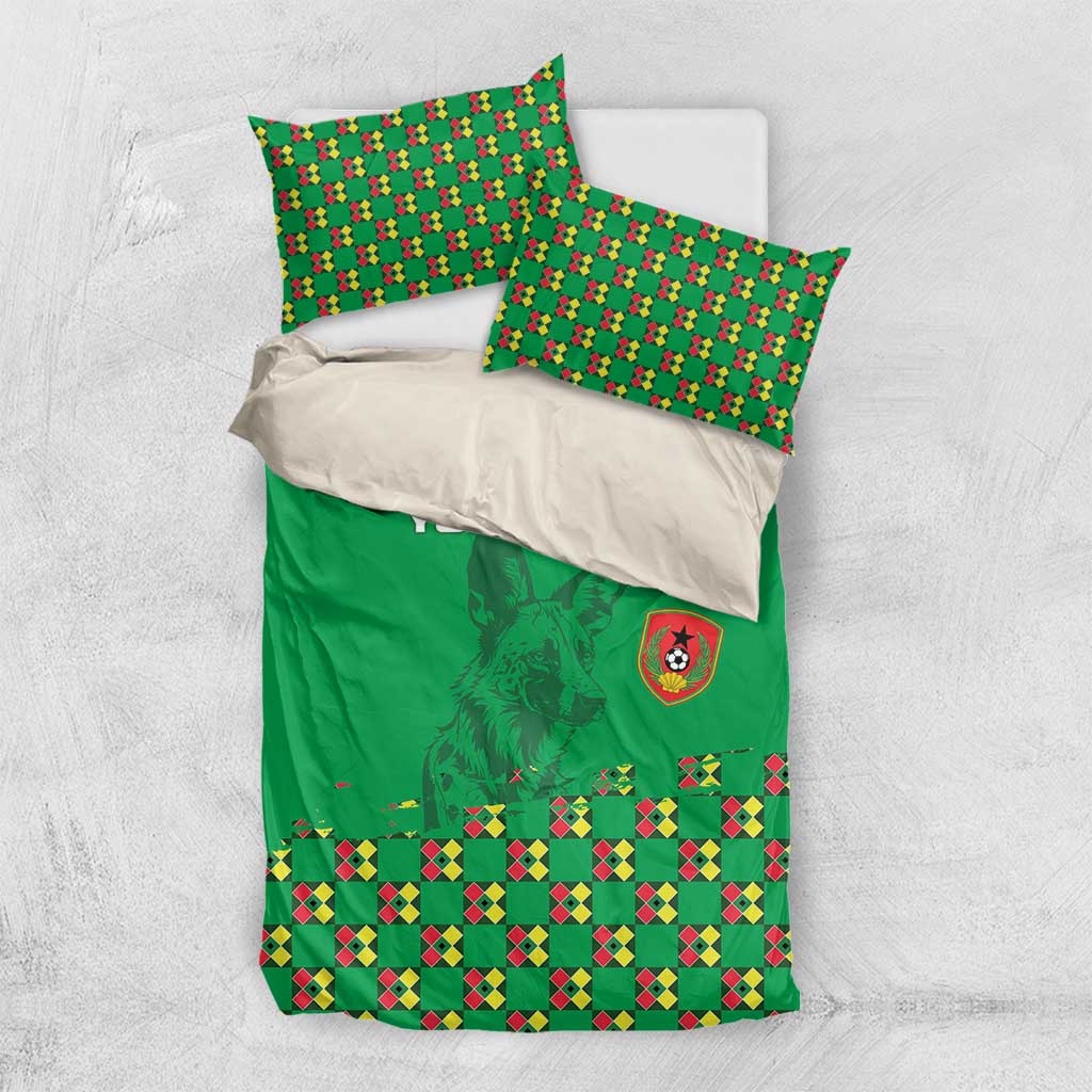 Custom Guinea Bissau Football Bedding Set African Wild Dog - Go Djurtus LT15