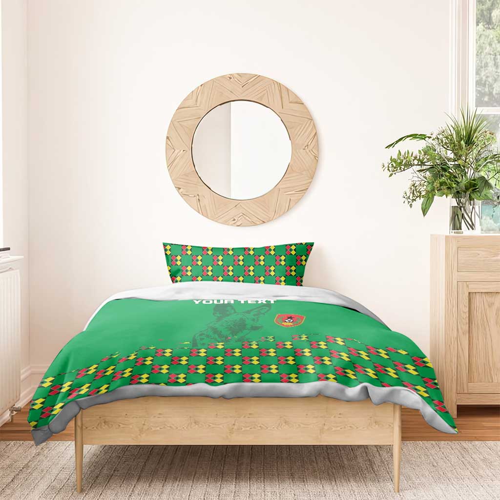 Custom Guinea Bissau Football Bedding Set African Wild Dog - Go Djurtus LT15